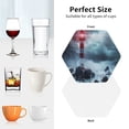 thumbnail image 6 of Yiaed Lighthouse in a Stormy Sea Print Leather Coasters for Drinks - Cup Coasters Coffee Table Kitchen Table Bar, Home & Office Gifts Handmade Drink Coasters-Hexagon, 6 of 6