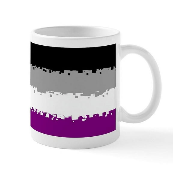 CafePress - Asexual Pride Flag 8 Bit! Mugs - 11 oz Ceramic Mug - Novelty Coffee Tea Cup