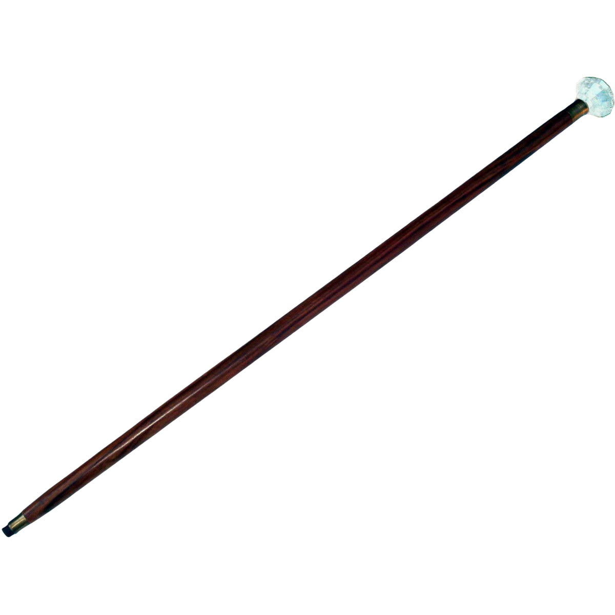 COBALT BLUE CUT GLASS KNOB CARNIVAL WALKING STICK CANE