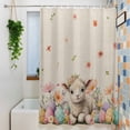 thumbnail image 3 of Spring Easter Sheep Small Stall Shower Curtain, Waterproof Shower Curtains for Bathroom, Colorful Eggs Floral Botanical Rustic Washable Fabric Bath Curtain for Bathtub with Hooks 36x72 Inches, 3 of 9