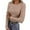 Khaki, variant on Women's Long Sleeve Ribbed Stretch Crewneck Fitted Casual Basic Tee T-Shirt