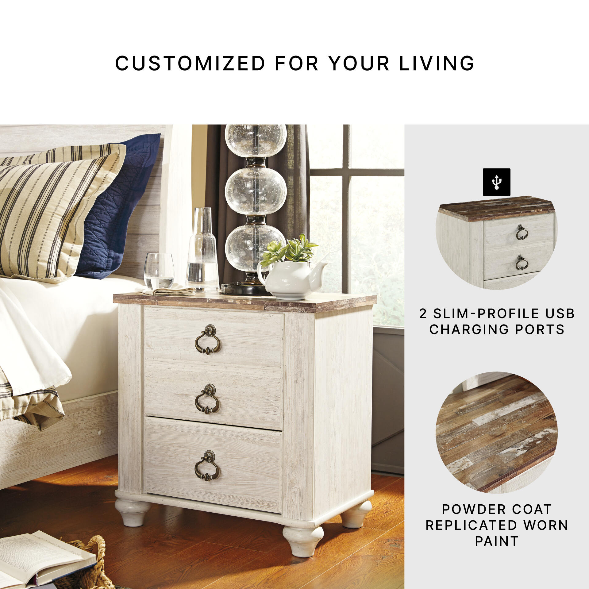 Signature Design by Ashley Willowton 2-Drawer Nightstand photo 3