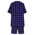 thumbnail image 3 of Amzcrzy_Lounge Sets for Women with Button Casual Loose Solid Color Womens Summer Outfits Notched Neck Short Sleeve Tops Short Pant Suit Comfy Linen Elastic Drawstring Pajama Sets, 3 of 8