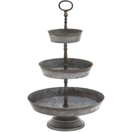 Tiered Serving Tray - Black/Silver - Olivia & May