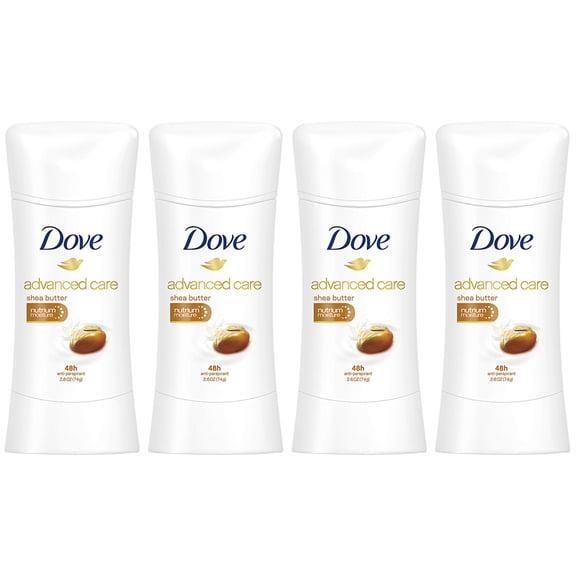 Pack of (4) Dove Advanced Care Antiperspirant Deodorant, Shea Butter 2.60 Ounce