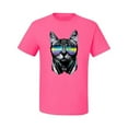 thumbnail image 2 of DJ Kitty Cat with Headphones | Mens Cat Lover Graphic T-Shirt, Neon Pink, Medium, 2 of 3