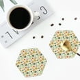 thumbnail image 4 of Honeii Summer and sea Print Leather Coaster Set of 4, Ideal for Safeguarding Your Furniture from Drinks Spills and Effortless cleanup-Hexagon, 4 of 6