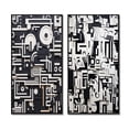 thumbnail image 2 of Designart "Abstract Urban Vision Black and White III" Modern Geometric Framed Wall Art Set Of 2 - Modern Black Framed Canvas Set For Living Room Decor, 2 of 6