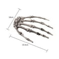 thumbnail image 6 of Haliyee ‌Realistic Halloween Skeleton Hands Decor - 6.1" Scary Plastic Claws for Haunted House,Party,Cosplay - Left & Right Hand Props with Hanging Hole (Pair), 6 of 7