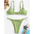 thumbnail image 2 of Qiylii Summer Ladies Split Bikini Set, Adults Women Simple Style Solid Color Ring Decoration Bikini Backless Swimsuit Swimwear, 2 of 5