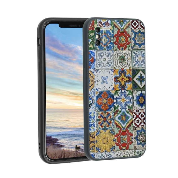 Azulejo-3 Phone Case, Degined for iPhone XS Max Case Men Women, Flexible Silicone Shockproof Case for iPhone XS Max