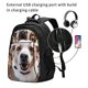 thumbnail image 2 of Balery Realistic Cute Puppy Mochila con carga USB para hombre y mujer - Mochila impermeable y antirrobo para laptop con puerto USB para viajes, trabajo, 2 of 7