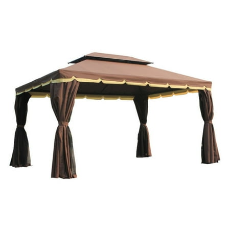 Outsunny 10 x 13 ft. Aluminum Outdoor Gazebo with Curtains