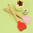 thumbnail image 5 of 3 Pcs Silicone Spoon with Heart-shaped Wooden Handle, Non-stick Kitchen Cooking Tools for Baking,Cooking,Mixing,Scraping,and Stirring, 5 of 5