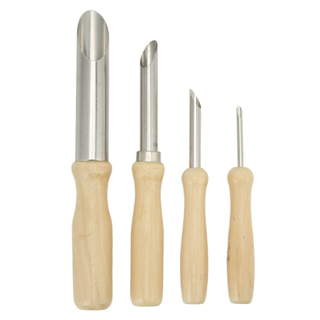 Ccdes Circular Clay Hole Cutters,4PCS Clay Hole Cutters Round Stainless Steel Pottery Hole Cutter Ergonomic Sculpture Hole Cutter With Log Handle For Clay,Pottery Punch Hole Cutter