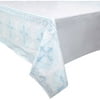 Radiant Cross Religious Plastic Table Cover, 84 x 54 in, Blue, 1ct