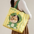 thumbnail image 2 of Portable Cat Carrier Tote Bag, Green Dinosaur Canvas Pet Shoulder Bag with Peek Hole for Cats Small Dogs, 2 of 4