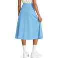 thumbnail image 5 of OGLCCG Tween Girls Pleated Midi Skirts Stretchy High Waisted Bow Tie A-Line Flare Skater Skirt Summer Solid Color Flowy Skirts 5-15 Years, 5 of 7