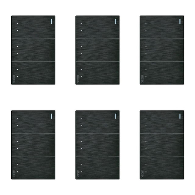 Placa Con 3 Apagadores De Escalera Lucek FlatPack 6 negro