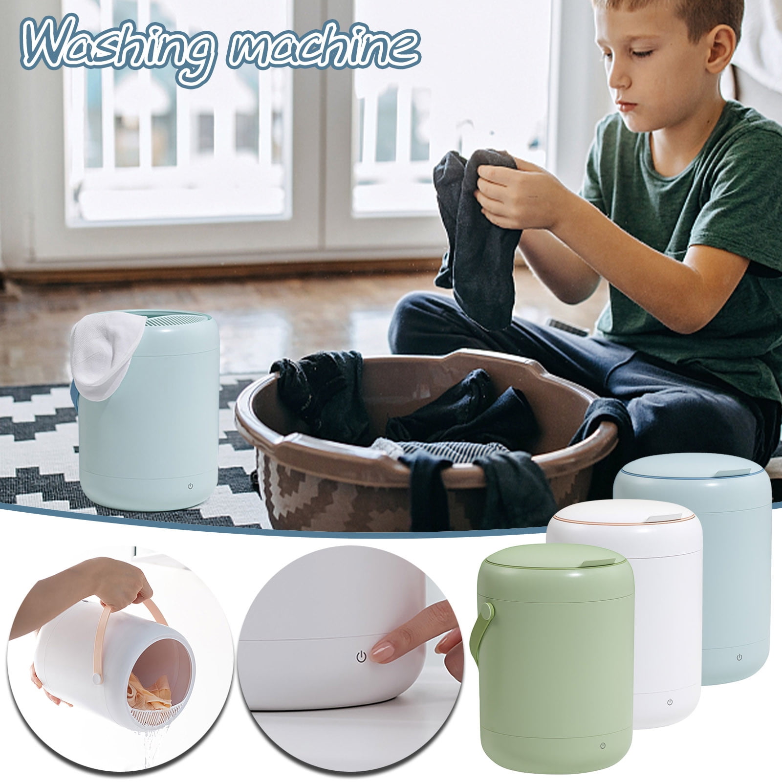 Wovilon Mini Washing Machine Portable Washing Socks Underwear Washing Machine