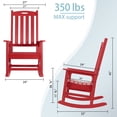 thumbnail image 2 of GONICHA Oversized Outdoor Rocking Chair,Easy to Assemble High Density Polyethylene Patio Rocking Chair,Red, 2 of 5