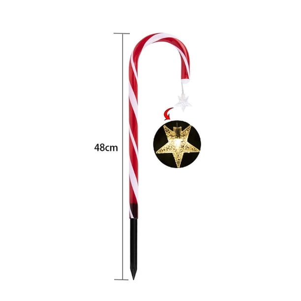Lámpara Luces solares de bastón de caramelo de Navidad 8 modos para decoración de fiestas navideñas (60LED) Likrtyny Para estrenar