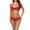 Red, variant on Babysbule Swimsuits for Women Ladies Women's Bathing Suit 2 Piece Stripe Stitching Bikini Bottoms Swimsuits For Women