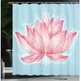 thumbnail image 4 of Ambesonne Nature Shower Curtain, Gardening Lotus Flower, 69"Wx84"L, Pink Pale Blue, 4 of 5