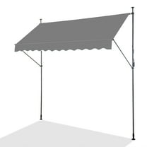 118.1"D x 47.2"W x(78.7 -118.1)"H Retractable Awning Grey