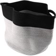 thumbnail image 1 of Cesta grande de cuerda de algodón de 15.8 x 15.8 x 13.8 pulgadas, cesto de ropa para bebé, cesta de manta tejida, cesta de guardería, negro y gris JAMW Sencillez, 1 of 5