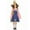 Blue, variant on YOUSNH Halloween Blue Two Girls Puppet Plaid Dress with Floral Patch Straw Dress Girls Dresses Blue S