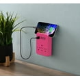 thumbnail image 2 of Aduro 3 Outlet 4 USB Port Surge Protector, Pink, 2 of 5