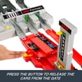 thumbnail image 6 of Hot Wheels Race Formula 1 Grand Prix Circuit Track Set with 3 1:64 Scale Die-Cast Toy Cars, 6 of 7