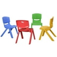 thumbnail image 3 of Costway Ensemble de 4 Chaises en Plastique pour Enfants Empilables Mobilier de Jeu et d'Apprentissage Coloré, 3 of 6