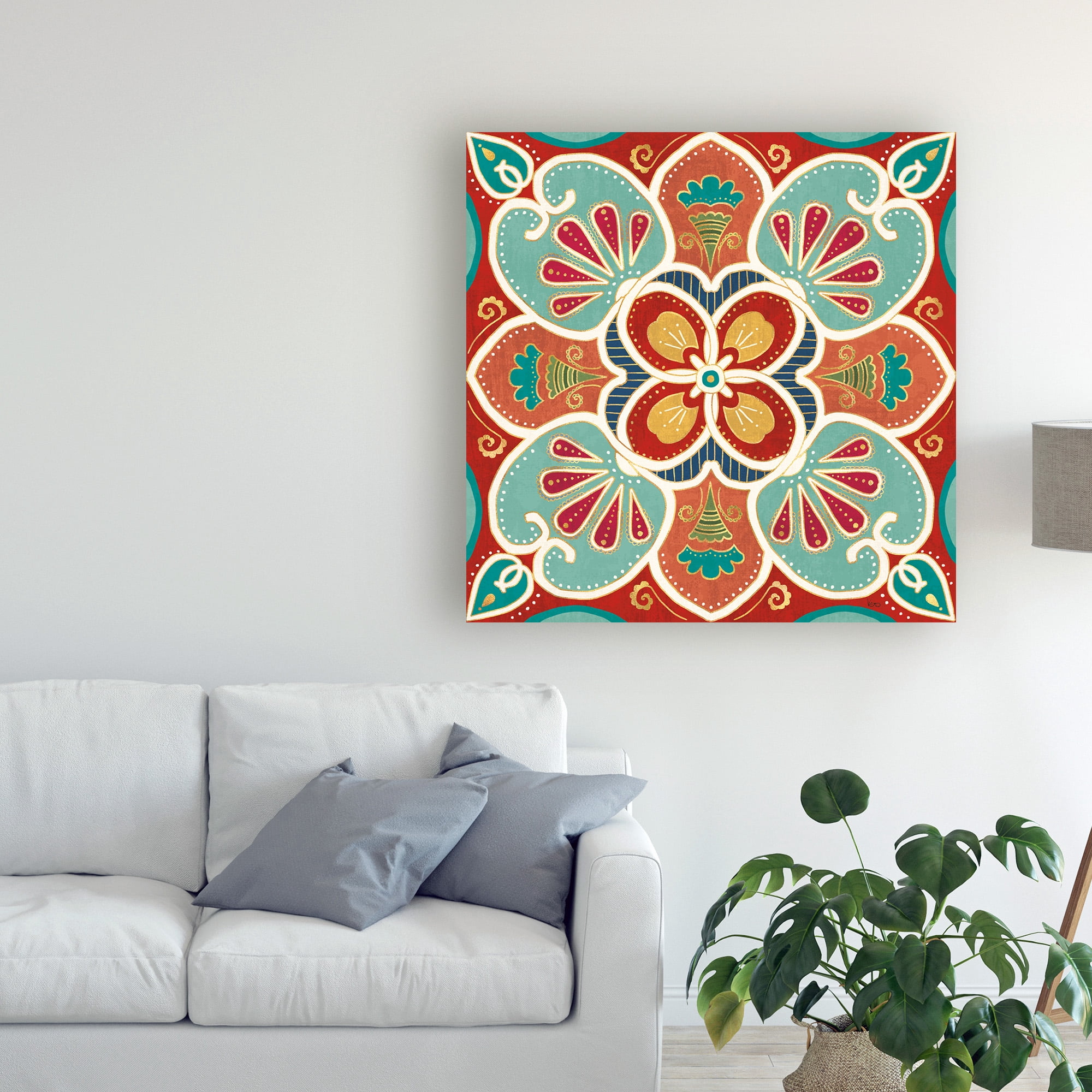 Trademark Fine Art 'Folk Floral 7' Canvas Art by Veronique Charron