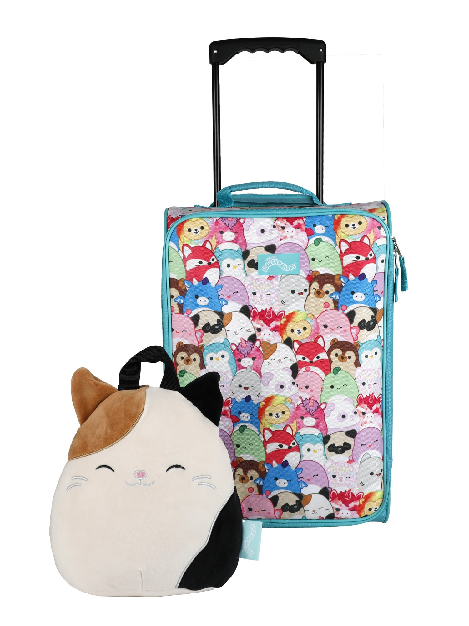 Squishmallows Cameron Cat 2pc  Travel Set with 18" Luggage and 10" Plush Backpack