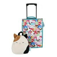Squishmallows Cameron Cat 2pc Travel Set w/18-in Luggage & Backpack Deals