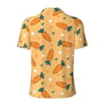 thumbnail image 3 of Vsdgher Love Carrot Print Men's Short Sleeve Stretch Polo Shirt, Moisture-Wicking Performance Polo Shirt, 3 of 8