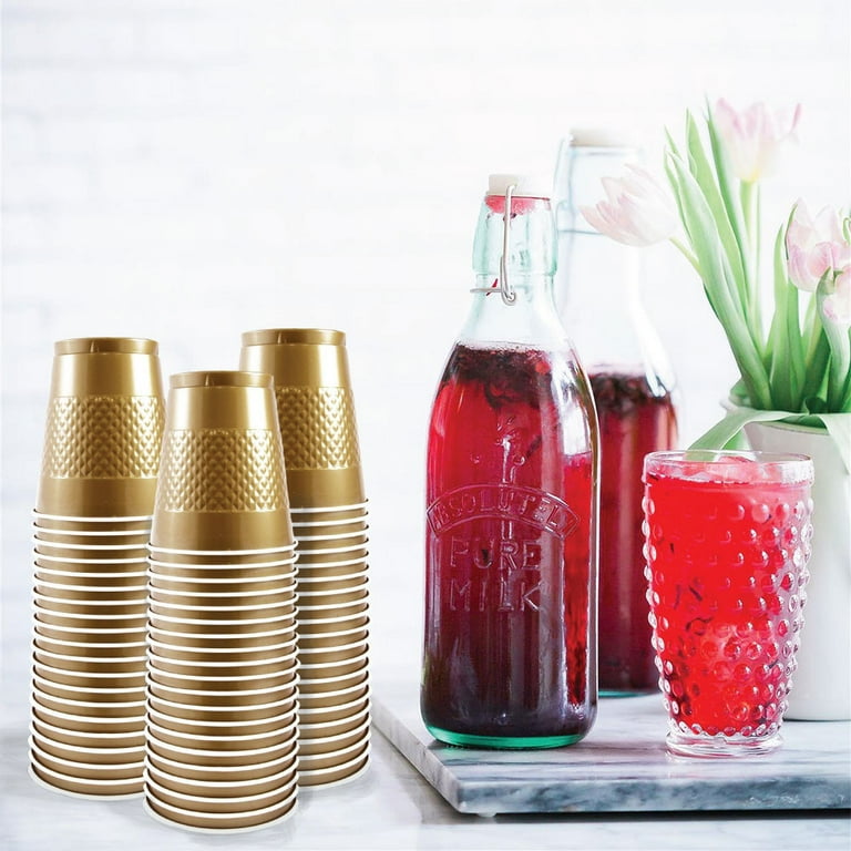  Gold Plastic Cups (Pack of 20) - 12 oz. - Versatile Drinkware  for Indoor & Outdoor Parties, Weddings, Birthdays, Celebrations & More :  Health & Household