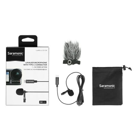 Saramonic - Clip-On Omnidirectional Lavalier Microphone designed for DJI Osmo Action (LavMicroU3-OA)