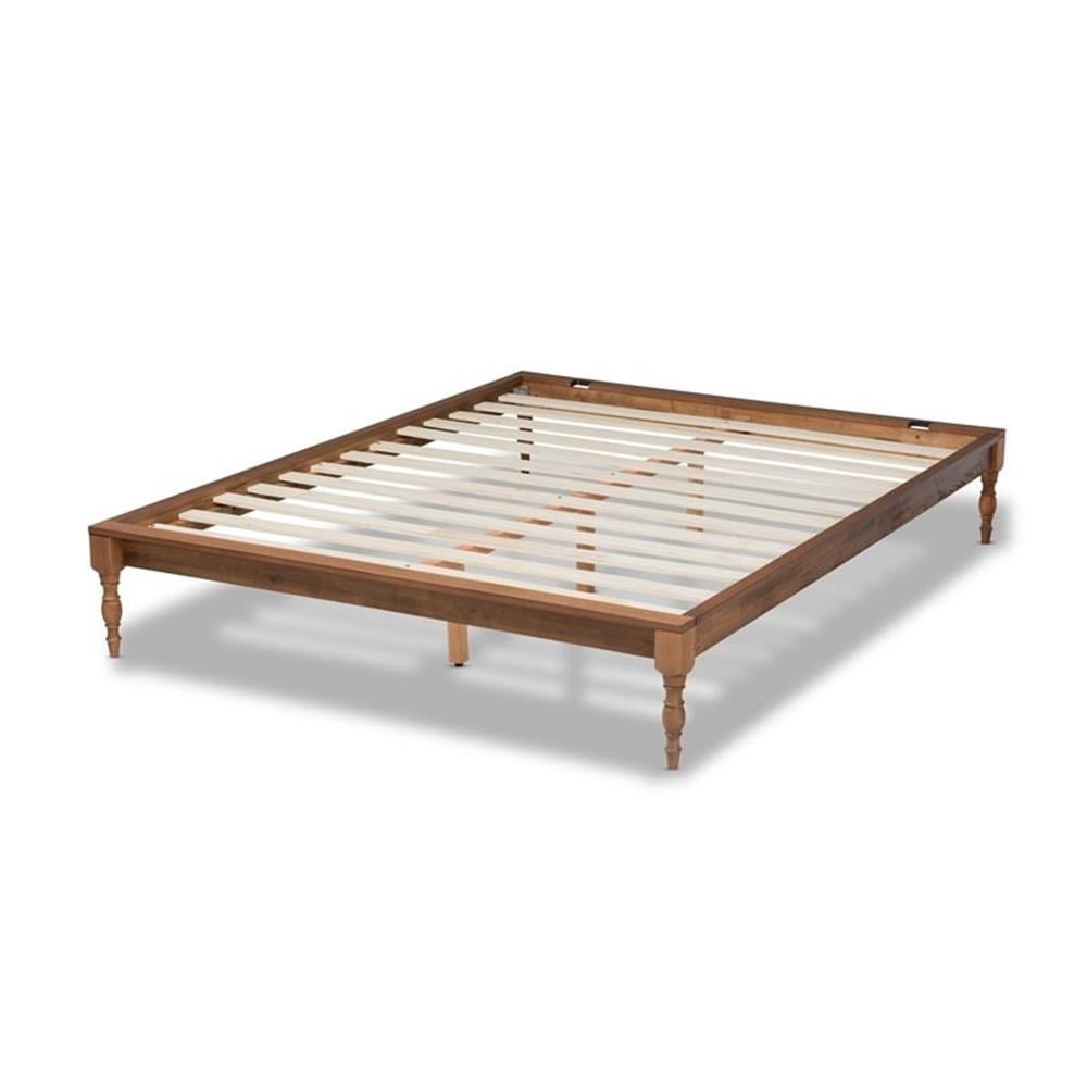 Pemberly Row Modern King Size Ash Brown Finished Wood Bed Frame