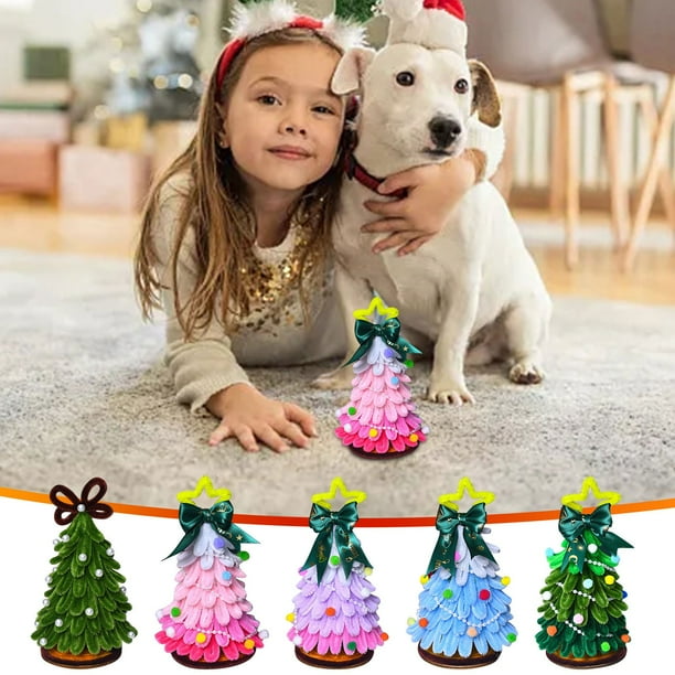 Kit para Hacer Un Árbol de Navidad, Diseño de Palos Retorcidos, Limpiapipas Premium, Bolas Decorativas de Colores, Manualidades Navideñas, Idea de Regalo para Las Fiestas, Tutorial Fácil, Juego Compl