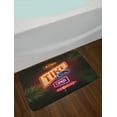 thumbnail image 2 of Tiki Bar Bath Mat, Old Fashioned Neon Signs Illustration of Open Bar Palm Tree Branches Roadside, Non-Slip Plush Mat Bathroom Kitchen Laundry Room Decor, 29.5 X 17.5 Inches, Multicolor, Ambesonne, 2 of 2