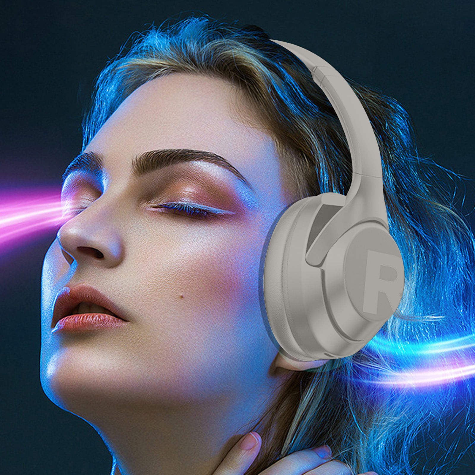 RBCKVXZ Bluetooth Headphones Earphone Wireless Headphones Stereo Bluetooth 5.0 Foldable Sport Earphone 500mAh Microphone Gaming Headset Birthday Gifts on Clearance, Gray
