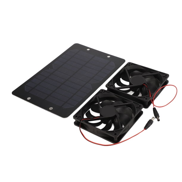 Ventilador con energía solar para invernadero,Ventiladores solares duales con panel solar para kit de ventilador con panel solar exterior Funcionalidad versátil