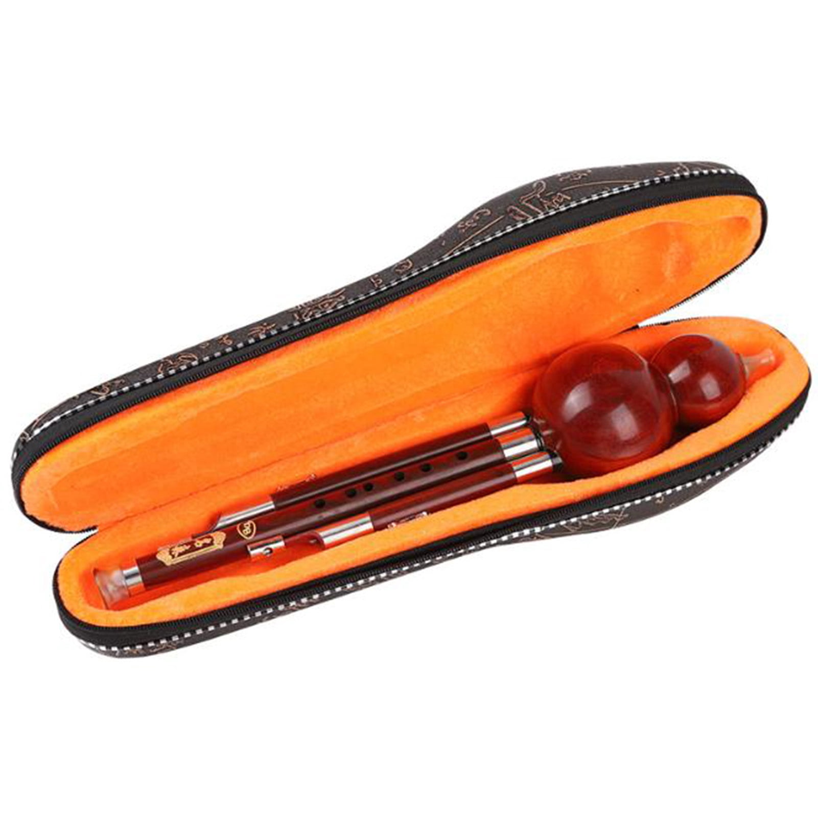 Hulusi Flute Handmade Chinese Bamboo Hulusi with Chinese Knot for Beginners Music Lovers, Woodwind Instrument