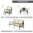thumbnail image 3 of MAISON ARTS  5/7/9-Seat Patio Conversation Set, Outdoor Sofa Set with Single Sofa Chairs, 3-Seater Sofa, Ottoman and Coffee Table 5-Piece - Set, 3 of 5