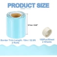 thumbnail image 2 of Uxcell 2 Rolls Bulletin Board Borders, 65.6ft Macaron Blue Border with Clear Sticky Dots, 2 of 6