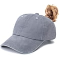 thumbnail image 1 of FrostHike Women Washed Cotton High Ponytail Baseball Cap, 1 of 4