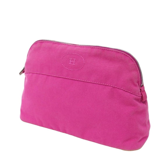 Pre-Owned HERMES Bolide Pouch MM Canvas Cotton Pink Women's (Good)